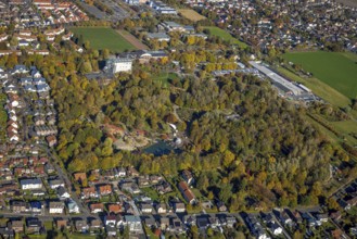 Aerial view, Maximilianpark in the district Uentrop in Hamm, Ruhr area, North Rhine-Westphalia,
