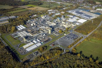 Aerial view, DuBay Polymer GmbH and Goldbeck Betonelemente GmbH at the Datteln-Hamm canal in the
