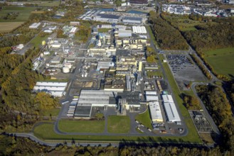 Aerial view, DuBay Polymer GmbH and Goldbeck Betonelemente GmbH at the Datteln-Hamm canal in the