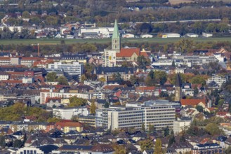 Aerial view, city centre with former Isenbeck brewery site and St. Paul's Church as well as Hamm