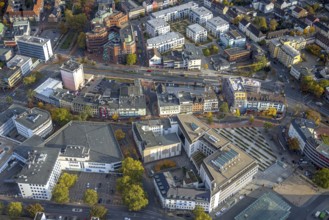 Aerial view, City Neue Bahnhofstraße with new building and Westentorbunker in the district Mitte in