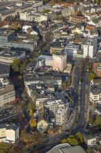 Aerial view, City Neue Bahnhofstraße with new building and Westentorbunker in the district Mitte in