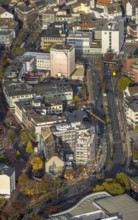 Aerial view, City Neue Bahnhofstraße with new building and Westentorbunker in the district Mitte in