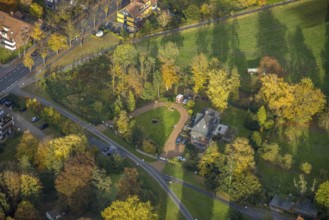 Aerial view, Haus Kentrop an der Marker Allee im Stadtteil Mitte in Hamm, Ruhr area, North