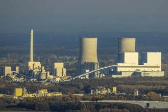 Aerial view, RWE power plant Westfalen in the district Uentrop in Hamm, Ruhr area, North