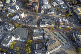 Aerial view, City Neue Bahnhofstraße with new building and Westentorbunker in the district Mitte in