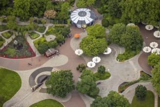 Aerial photo, Maximilianpark leisure park, entrance area, Uentrop, Hamm, Ruhr area, North