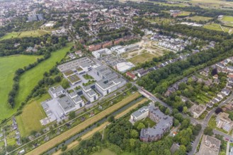 Aerial view, construction area SCI:Q Science Quarter Hamm, Paracelsuspark, Hamm-Lippstadt
