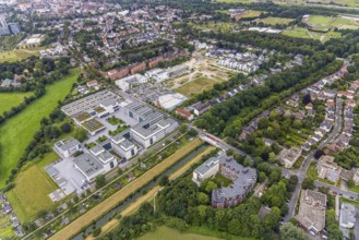 Aerial view, construction area SCI:Q Science Quarter Hamm, Paracelsuspark, Hamm-Lippstadt