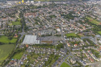 Aerial view, city centre view with Kaufland in Wilhelmstraße Hamm-Mitte in Hamm, Ruhr area, North