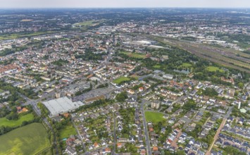 Aerial view, city centre view with Kaufland in Wilhelmstraße Hamm-Mitte in Hamm, Ruhr area, North