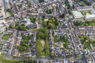Aerial view, catholic Josefskirche and Viktoriaplatz in Mitte, Hamm, Ruhr area, North