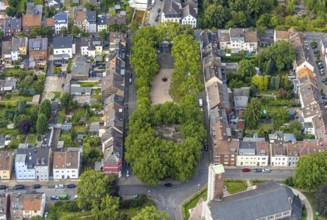 Aerial view, catholic Josefskirche and Viktoriaplatz in Mitte, Hamm, Ruhr area, North