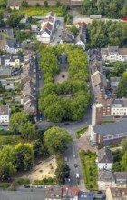 Aerial view, catholic Josefskirche and Viktoriaplatz in Mitte, Hamm, Ruhr area, North