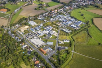 Aerial view, commercial quarter Hohefeld Herbert-Rust-Weg in the district Uentrop in Hamm, Ruhr