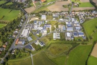 Aerial view, commercial quarter Hohefeld Herbert-Rust-Weg in the district Uentrop in Hamm, Ruhr