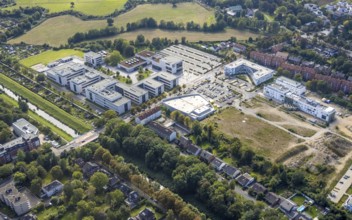 Aerial view, Hamm-Lippstadt University of Applied Sciences and the construction site at SCI:Q