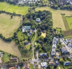 Aerial view, Haus Kentrop on Marker Allee in the Mitte district of Hamm, Ruhr area, North