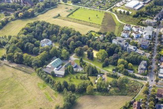 Aerial view, Haus Kentrop on Marker Allee in the Mitte district of Hamm, Ruhr area, North