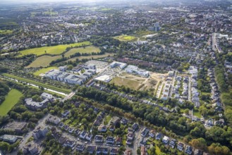 Aerial view, Hamm-Lippstadt University of Applied Sciences and the construction site at SCI:Q