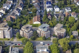 Aerial view, high-rise buildings at the Marker Allee in the district Uentrop in Hamm, Ruhr area,
