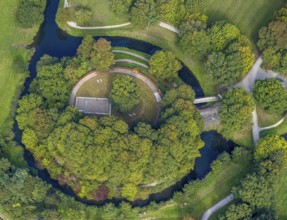 Aerial view, Burghügel Mark in the district Uentrop in Hamm, Ruhr area, North Rhine-Westphalia,