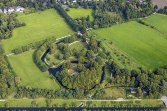 Aerial view, Burghügel Mark in the district Uentrop in Hamm, Ruhr area, North Rhine-Westphalia,