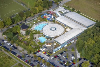 Aerial view, Maximare Erlebnistherme Bad Hamm in the district Mitte in Hamm, Ruhr area, North