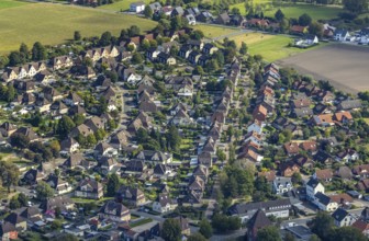 Aerial view, residential area Schäferstraße in the district Uentrop in Hamm, Ruhr area, North