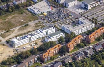 Aerial view, Hamm-Lippstadt University of Applied Sciences and the construction site at SCI:Q