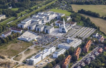 Aerial view, Hamm-Lippstadt University of Applied Sciences and the construction site at SCI:Q
