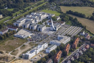 Aerial view, Hamm-Lippstadt University of Applied Sciences and the construction site at SCI:Q