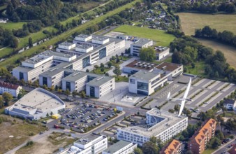 Aerial view, Hamm-Lippstadt University of Applied Sciences and the construction site at SCI:Q