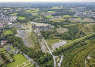 Aerial view, former Ost colliery Heinrich Robert colliery with hammer tower in the district