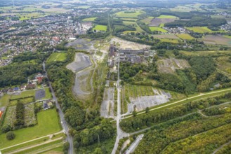 Aerial view, former Ost colliery Heinrich Robert colliery with hammer tower in the district