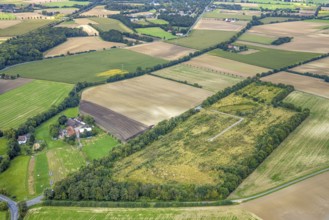 Aerial view, brownfield Ennigerberg of the former colliery Westfalen Schacht 7 in the district