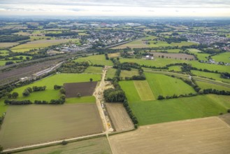 Aerial view, construction site for wind turbines between Kamener Straße and Rathenaustraße in the