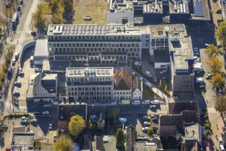Aerial view, Westfälischer Anzeiger Pressehaus Gutenbergstraße in the Mitte district of Hamm, Ruhr