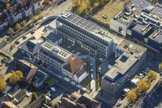 Aerial view, Westfälischer Anzeiger Pressehaus Gutenbergstraße in the Mitte district of Hamm, Ruhr