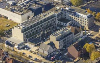 Aerial view, Westfälischer Anzeiger Pressehaus Gutenbergstraße in the Mitte district of Hamm, Ruhr
