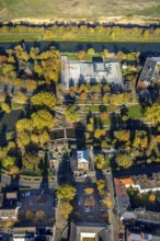 Aerial view, connection between Nordpark and city centre to the water sports centre at the