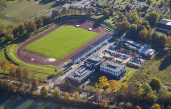 Aerial view, Jahnstadion and Ambulante Reha Bad Hamm as well as Tus Kita Wirbelwind in the district