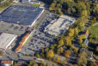 Aerial view, commercial area Römerstraße with Gewerbehof Hövel and Kaufland Hamm-Bockum-Hövel in