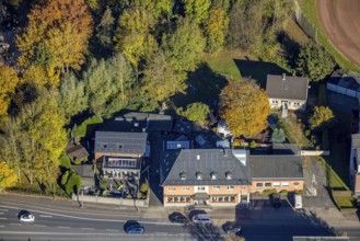 Aerial view, Restaurant Gasthof Hagedorn in the district Bockum-Hövel in Hamm, Ruhr area, North