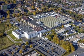 Aerial view, Hella GmbH in the district Bockum-Hövel in Hamm, Ruhr area, North Rhine-Westphalia,