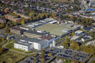 Aerial view, Hella GmbH in the district Bockum-Hövel in Hamm, Ruhr area, North Rhine-Westphalia,