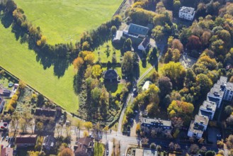 Aerial view, Haus Kentrop on Marker Allee in the Mitte district of Hamm, Ruhr area, North