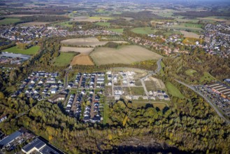 Aerial view, BAustelle Wohngebiet Heimshof Ost am Sachsenring im Stadtteil Heessen in Hamm, Ruhr