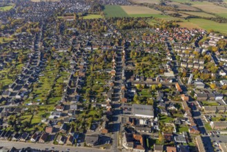 Aerial view, housing estate between Horster Straße and Berliner Straße in the district Bockum-Hövel