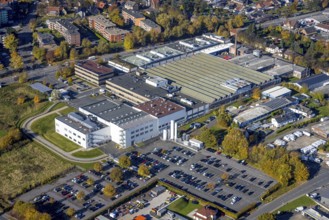 Aerial view, Hella GmbH in the district Bockum-Hövel in Hamm, Ruhr area, North Rhine-Westphalia,